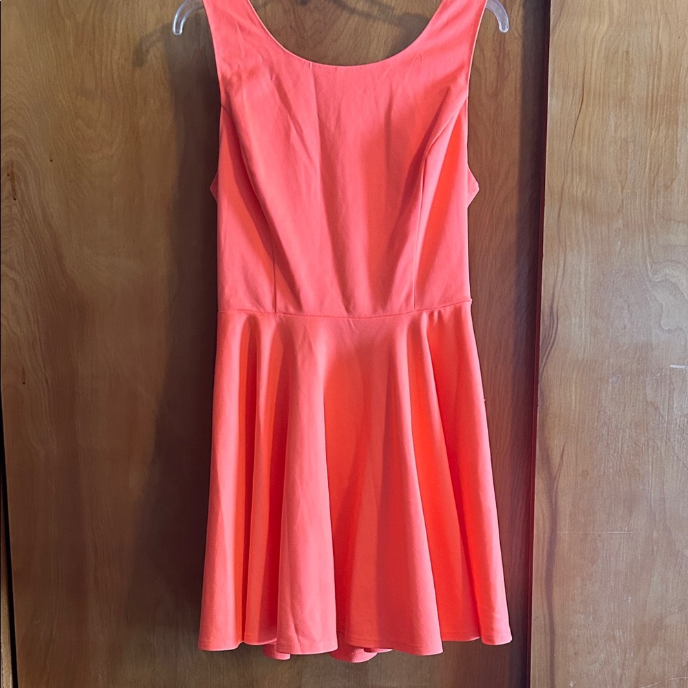 Vibrant Coral Sleeveless Dress